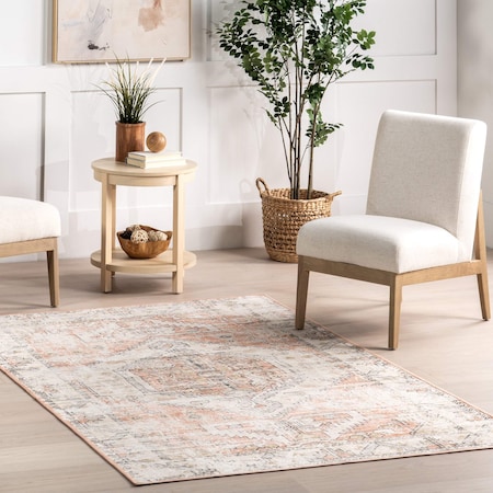 Nuloom Transitional Medallion Machine Washable Area Rug 4ft x 6ft SVTX14A-406